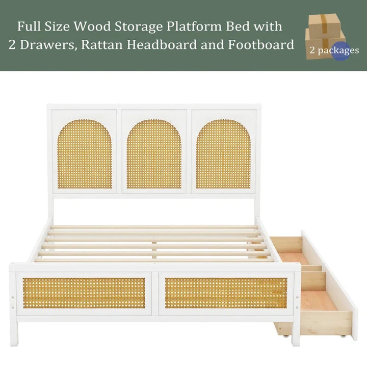 Rattan Bed King Size for Bedroom - Grahame
