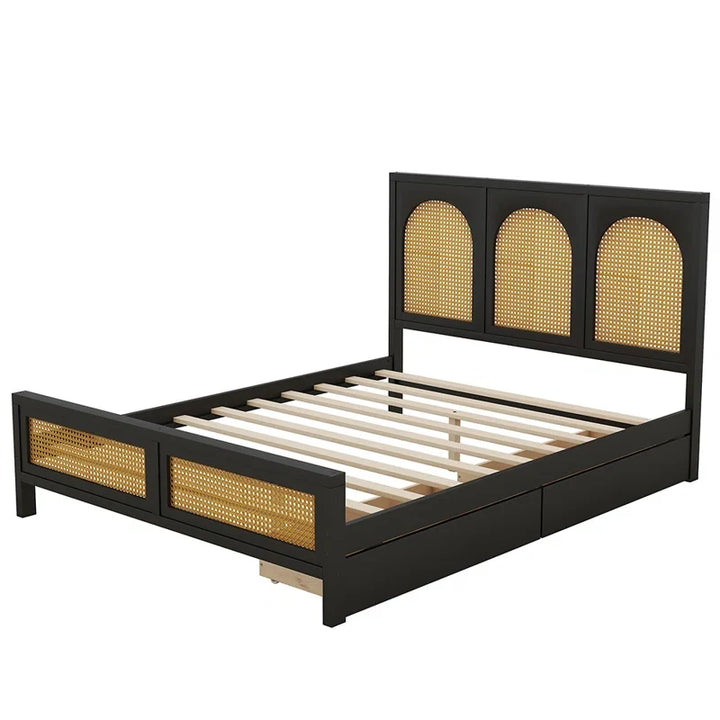 Rattan Bed King Size for Bedroom - Quenby
