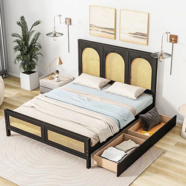 Rattan Bed King Size for Bedroom - Quenby
