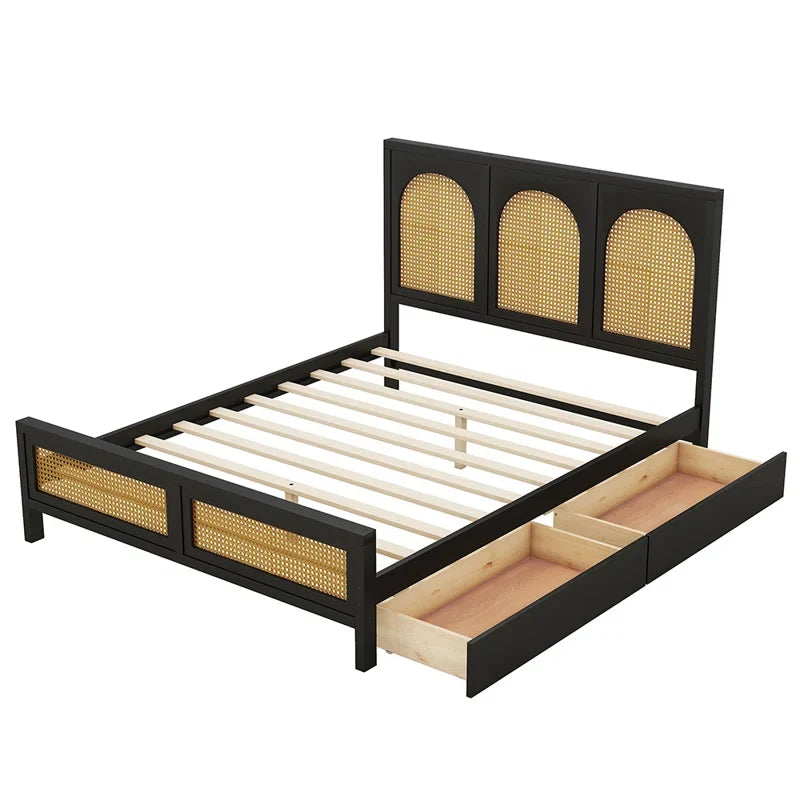Rattan Bed King Size for Bedroom - Quenby