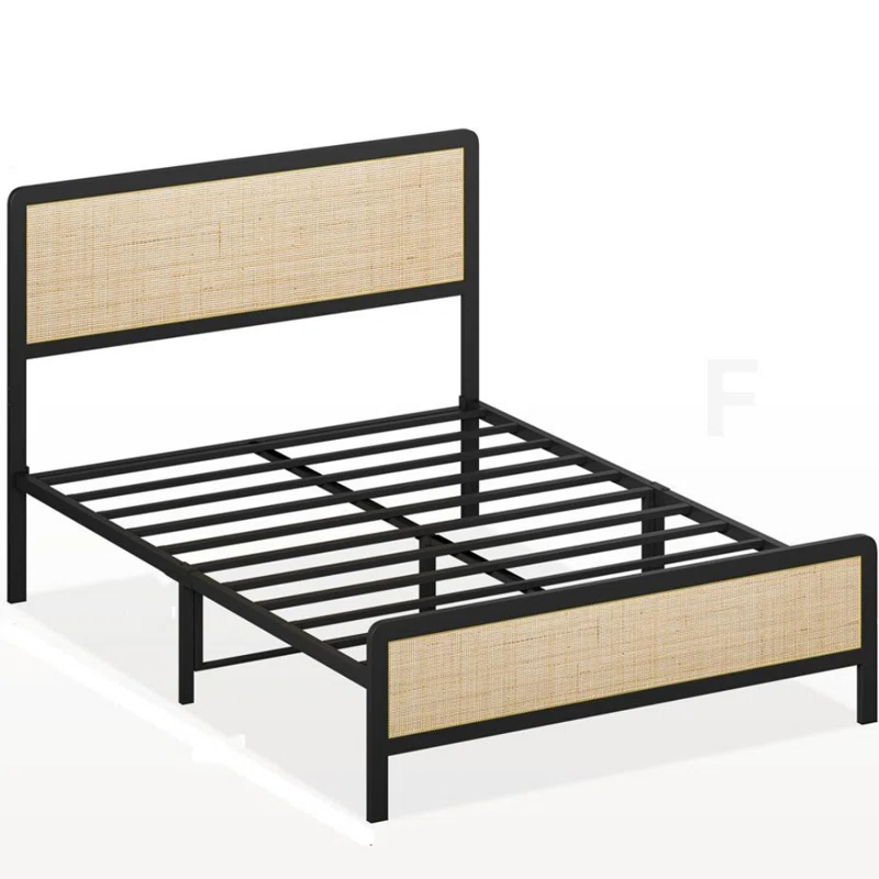 Solid Wood Rattan Bed For Bedroom | Cane Bed For Home -Lakit - Luxury Rattan Handicrafts  Bedroom > Beds & Bed Frames (Image 2)