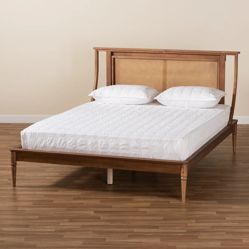 Solid Wood Rattan Bed For Bedroom | Cane Bed For Home -Purab - Luxury Rattan Handicrafts 
