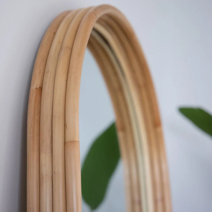 Rattan Floor Mirror for Living Room - Ulvric