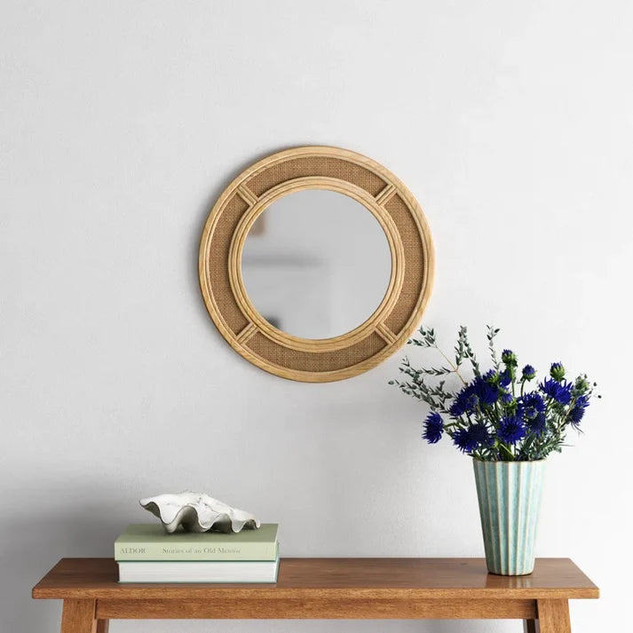 Rattan Wall Mirror for Living Room - Soleiman
