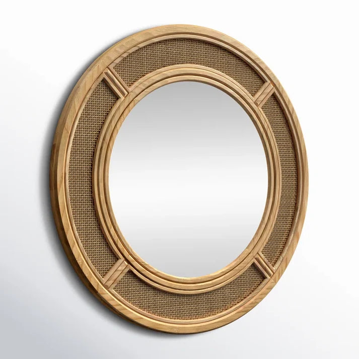 Rattan Wall Mirror for Living Room - Soleiman