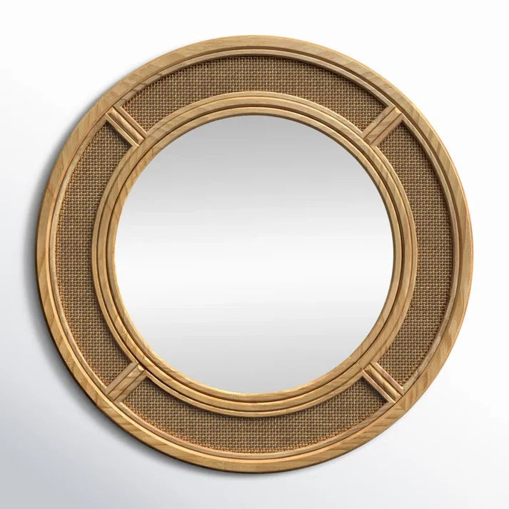 Rattan Wall Mirror for Living Room - Soleiman