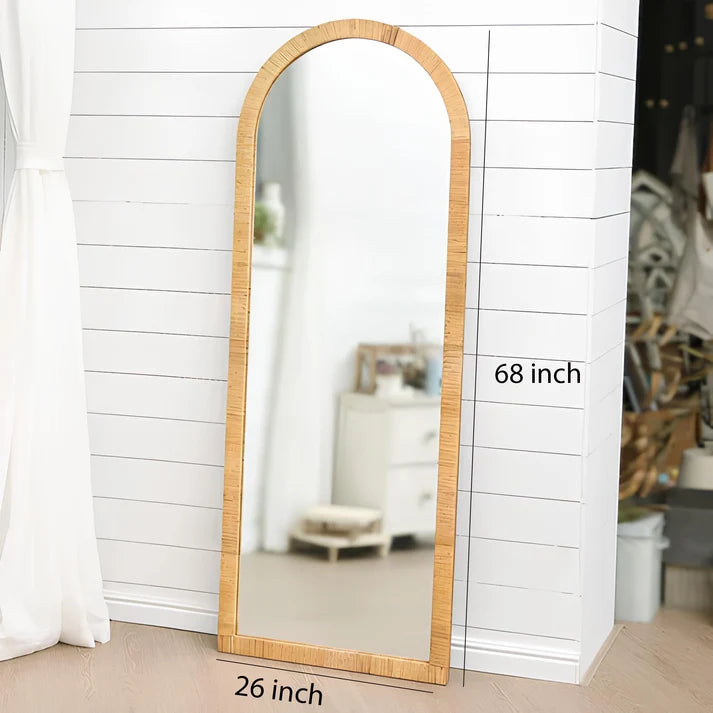 Rattan Floor Mirror for Living Room - Wynter