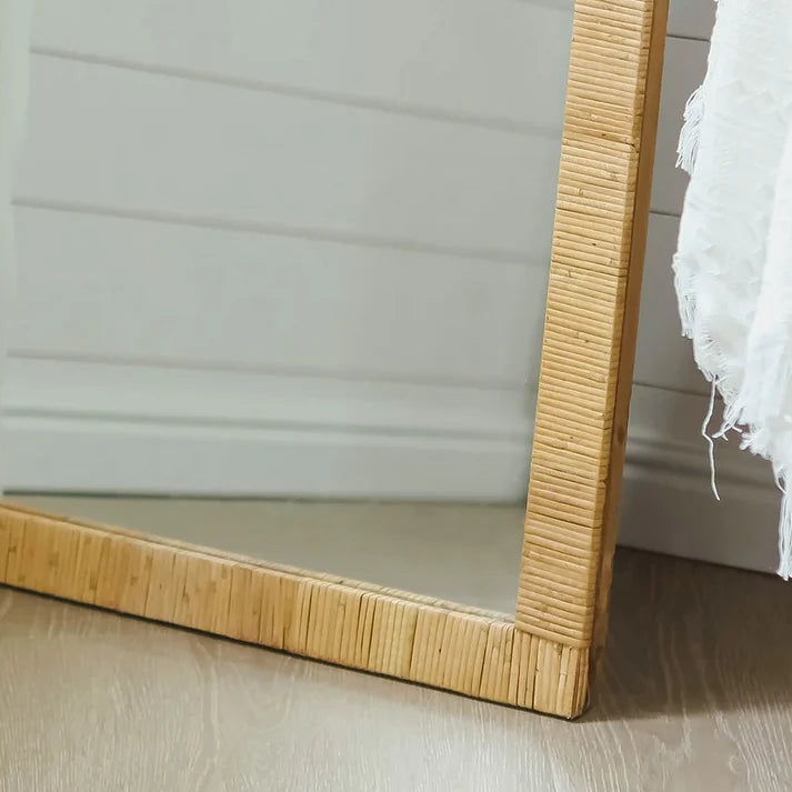 Rattan Floor Mirror for Living Room - Wynter