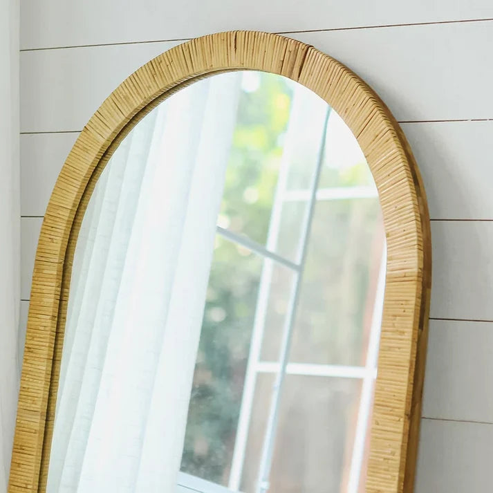 Rattan Floor Mirror for Living Room - Wynter