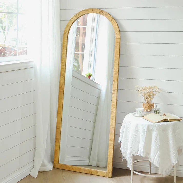 Rattan Floor Mirror for Living Room - Wynter