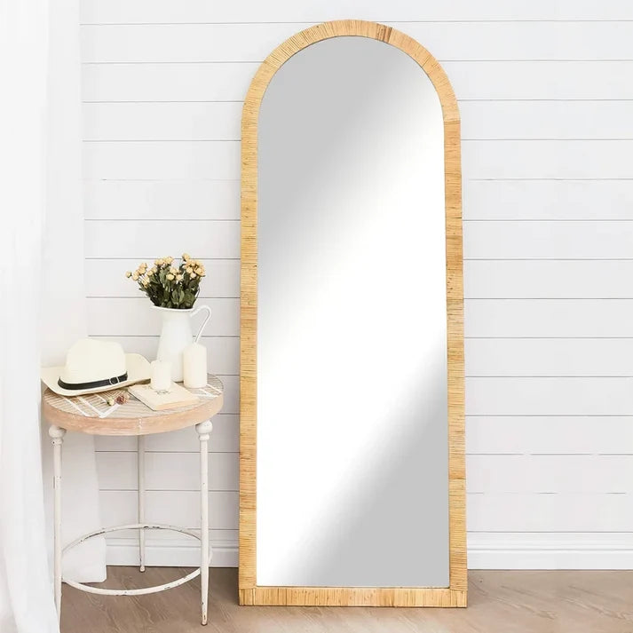 Rattan Floor Mirror for Living Room - Wynter