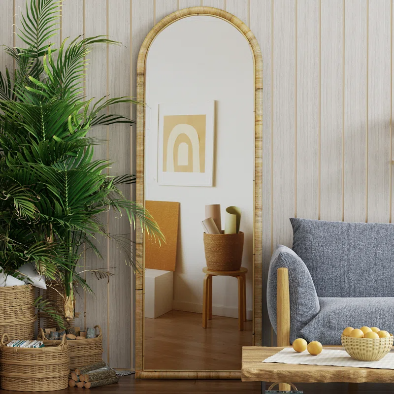 Rattan Floor Mirror - Jenika