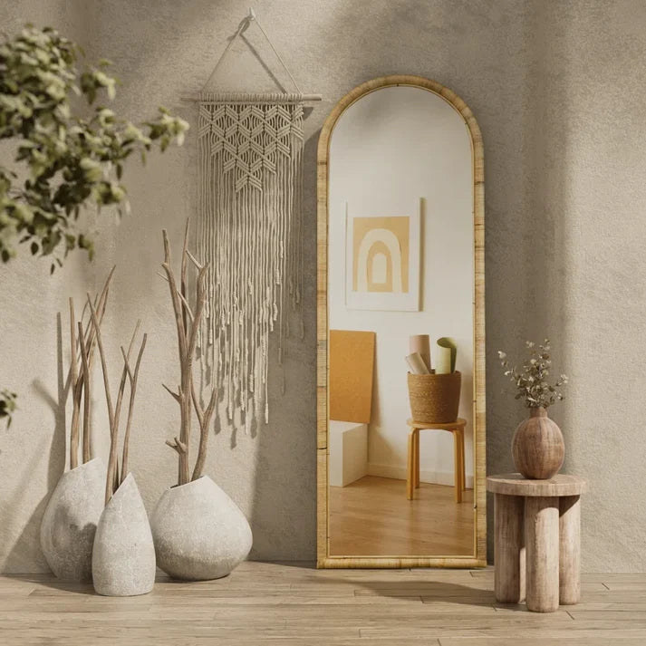 Rattan Floor Mirror for Living Room - Jessica