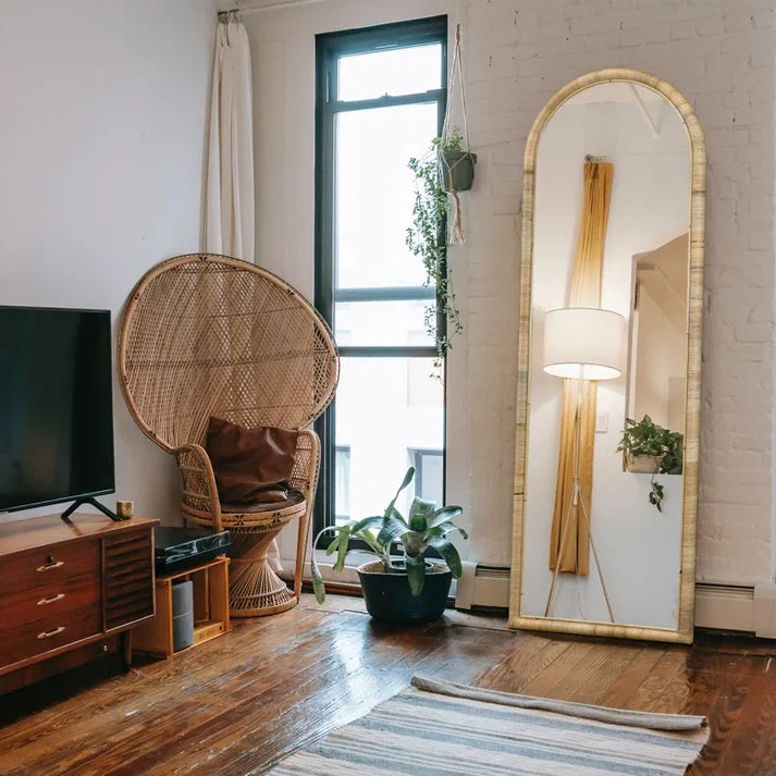 Rattan Floor Mirror for Living Room - Jessica