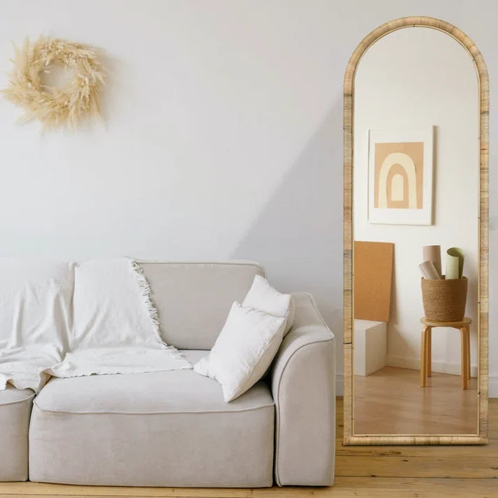 Rattan Floor Mirror for Living Room - Jessica