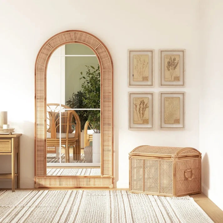 Rattan Floor Mirror for Living Room - Varen