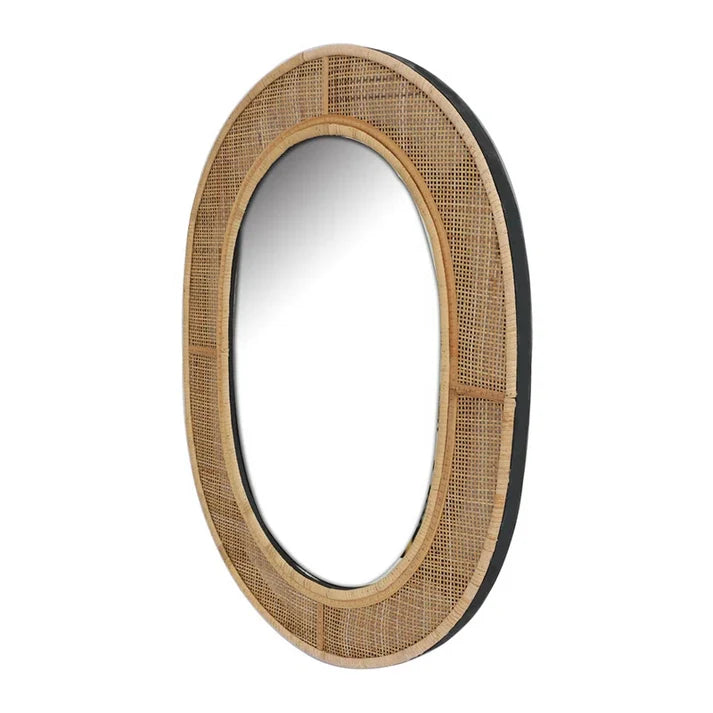 Rattan Wall Mirror for Living Room - Iverson