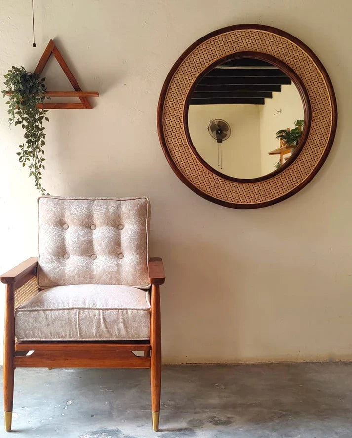 Rattan Wall Mirror for Living Room - Rhett