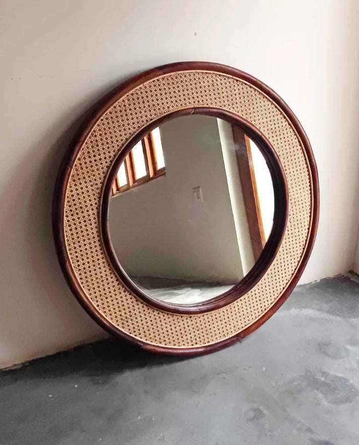 Rattan Wall Mirror for Living Room - Rhett