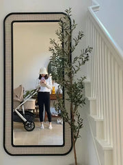 Rattan Wall Mirror 180 x 80 cm for Living Room - Ashwinfield
