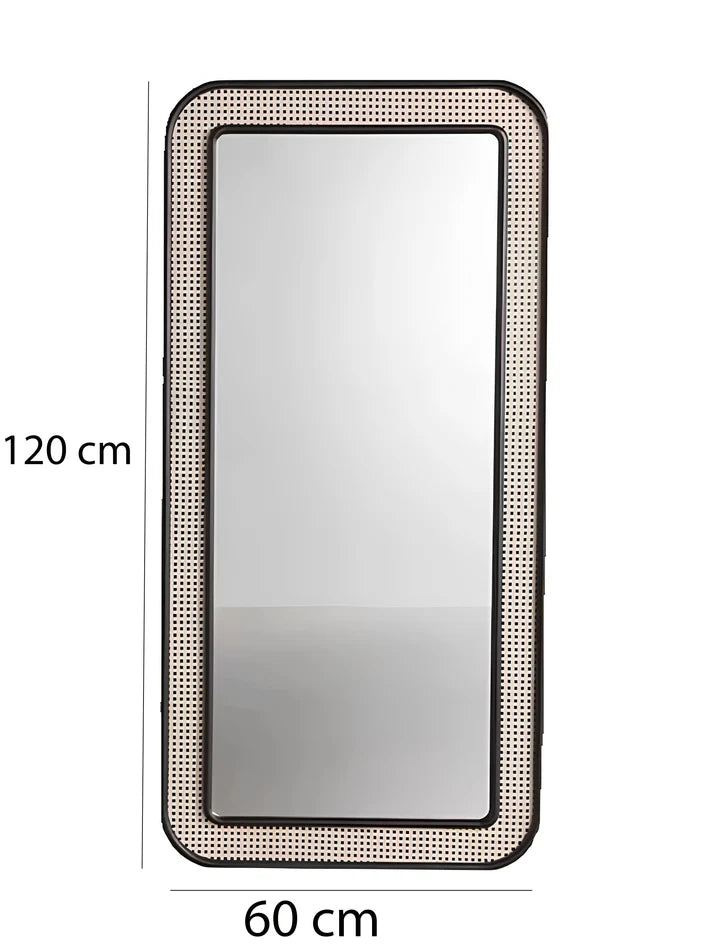 Rattan Wall Mirror 180 x 80 cm for Living Room - Ashwinfield