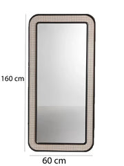 Rattan Wall Mirror 180 x 80 cm for Living Room - Ashwinfield