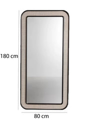 Rattan Wall Mirror 180 x 80 cm for Living Room - Ashwinfield