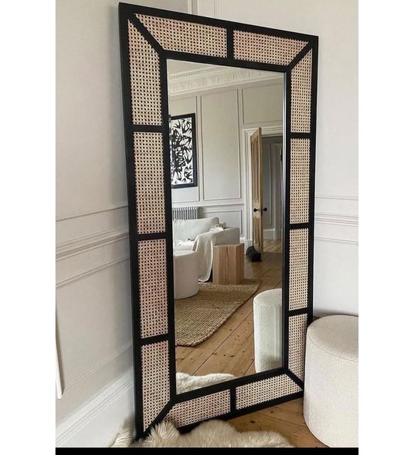 Rattan Wall Mirror for Living Room - Grahamme
