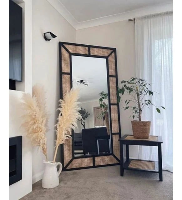Rattan Wall Mirror for Living Room - Grahamme