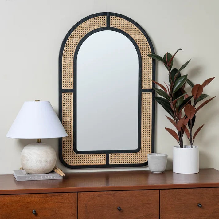 Rattan Wall Mirror for Living Room - James