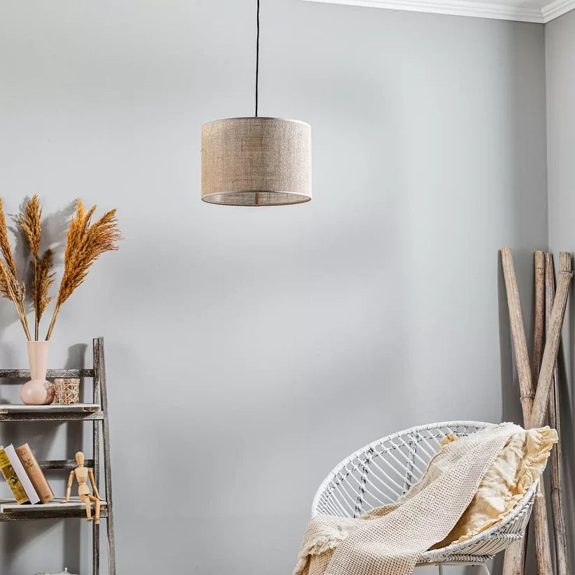 Jute Ceiling Light for Living Room | Natural Hanging Lamp - Liora