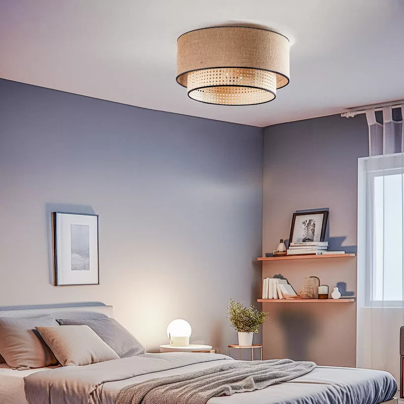 Jute Ceiling Light for Dining Room | Natural Hanging Lamp - Fintan