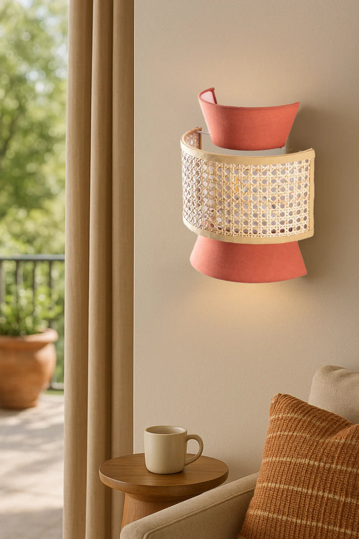 Bamboo Wall Lamp for Living Room | Rattan Wall Light - Aleksandra