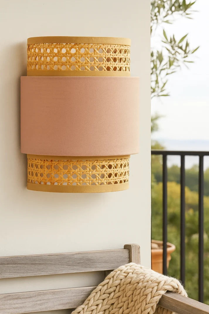 Rattan Wall Lamp for Dining Room | Cane Wall Light - Alice