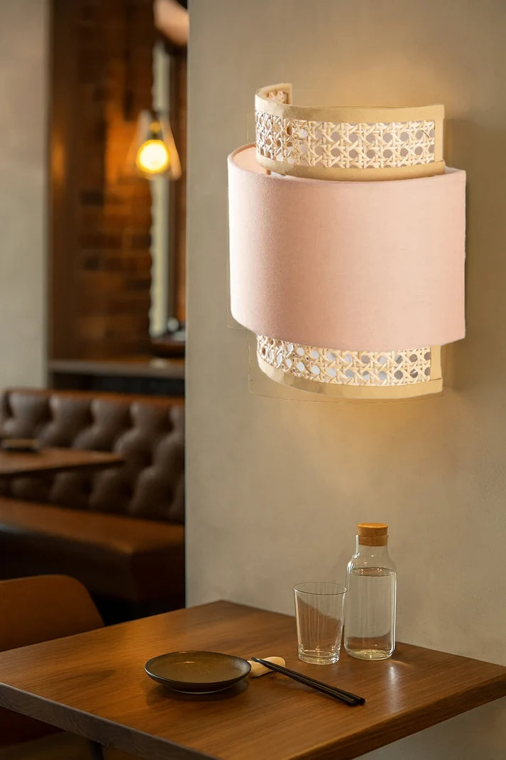 Rattan Wall Lamp for Dining Room | Cane Wall Light - Alice