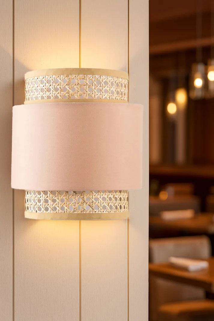 Rattan Wall Lamp for Dining Room | Cane Wall Light - Alice