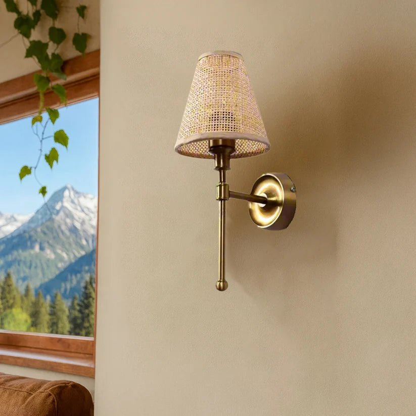 Bamboo Wall Lamp for Hallway | Cane Wall Sconce - Tiana