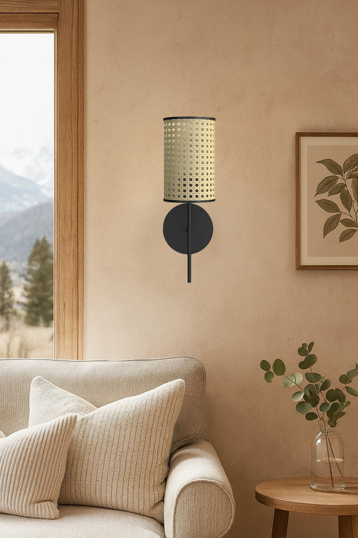 Rattan Wall Sconce for Bathroom | Wicker Wall Light - Alletta