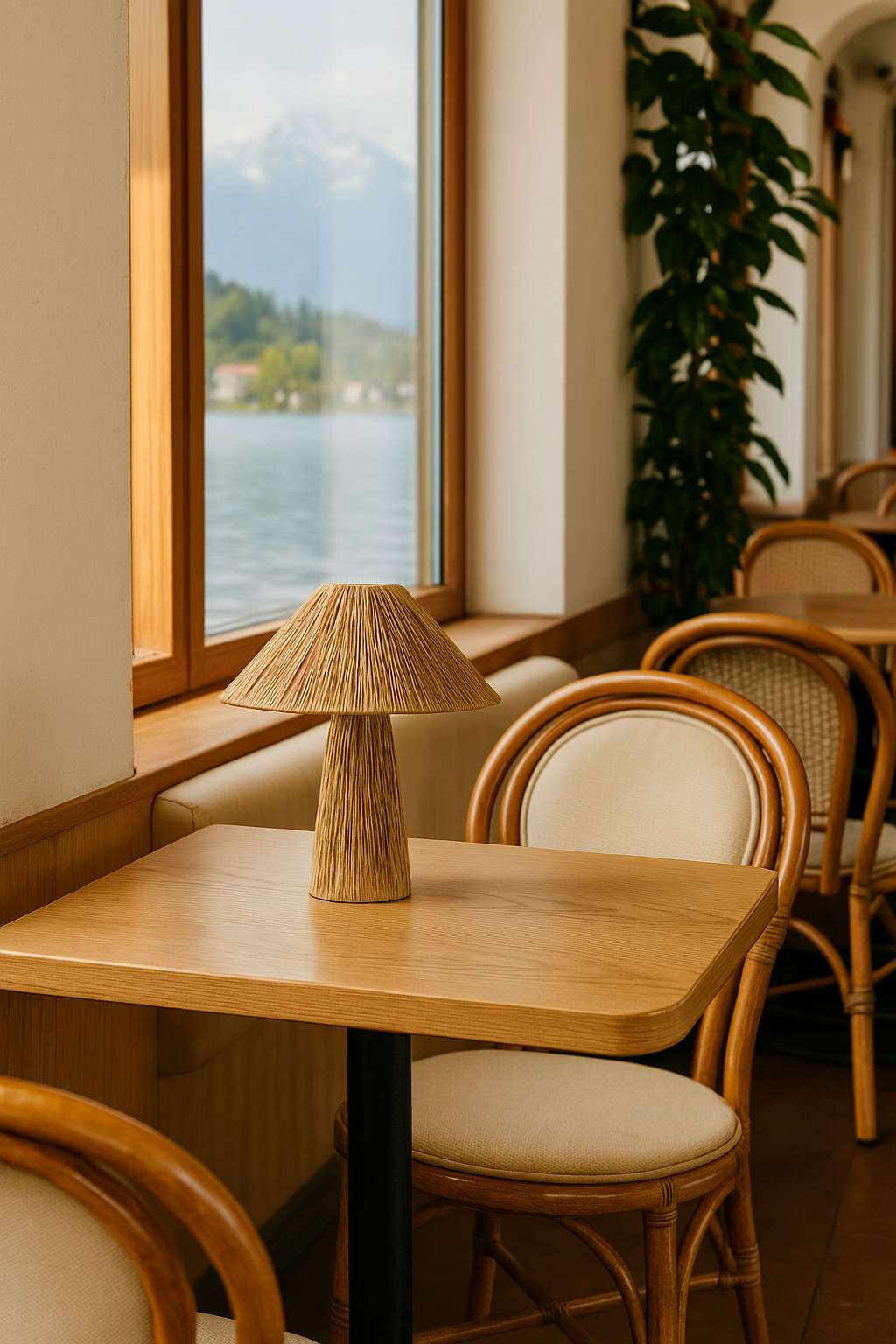 Rattan & Bamboo Table Lamp for Bedroom- Yves