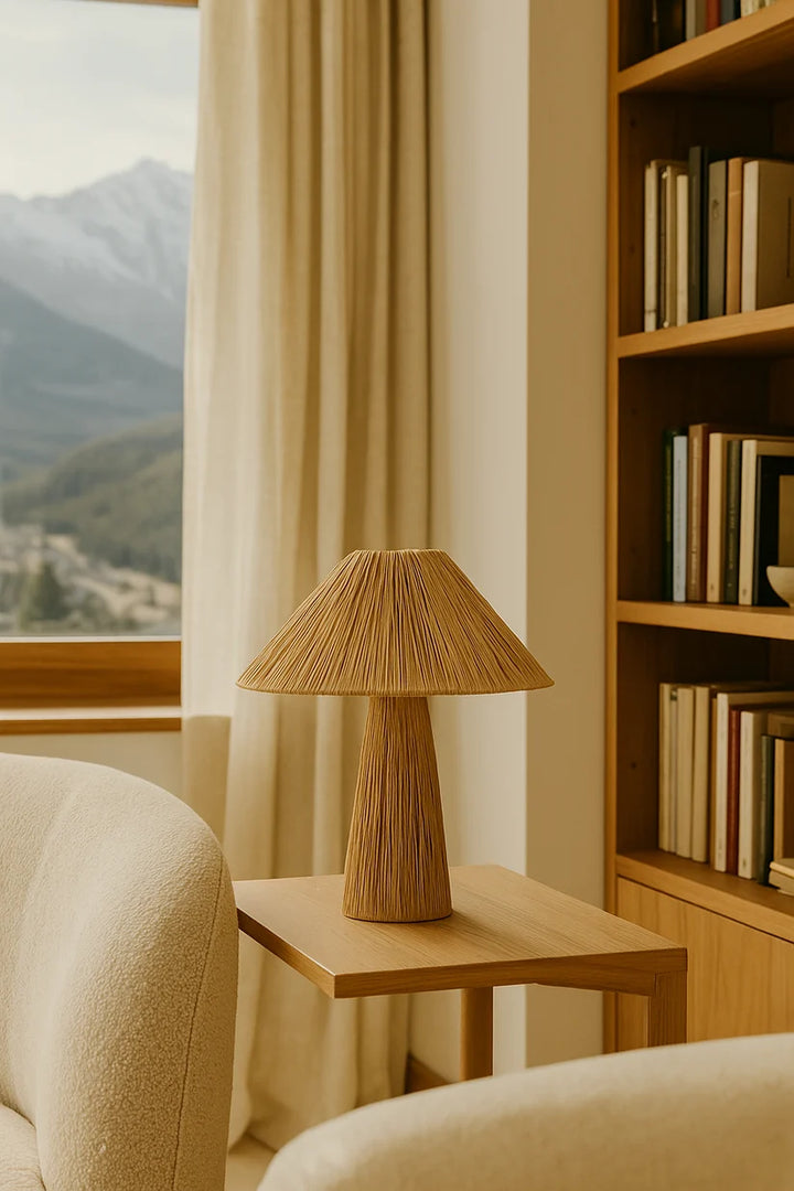 Rattan & Bamboo Table Lamp for Bedroom- Yves