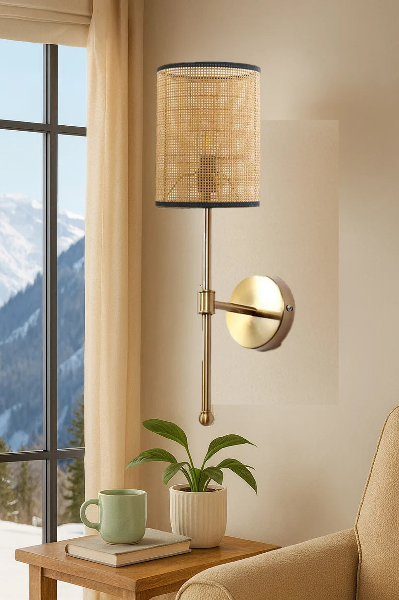 Bamboo Wall Light for Dining Room | Rattan Wall Sconce - Quinlan