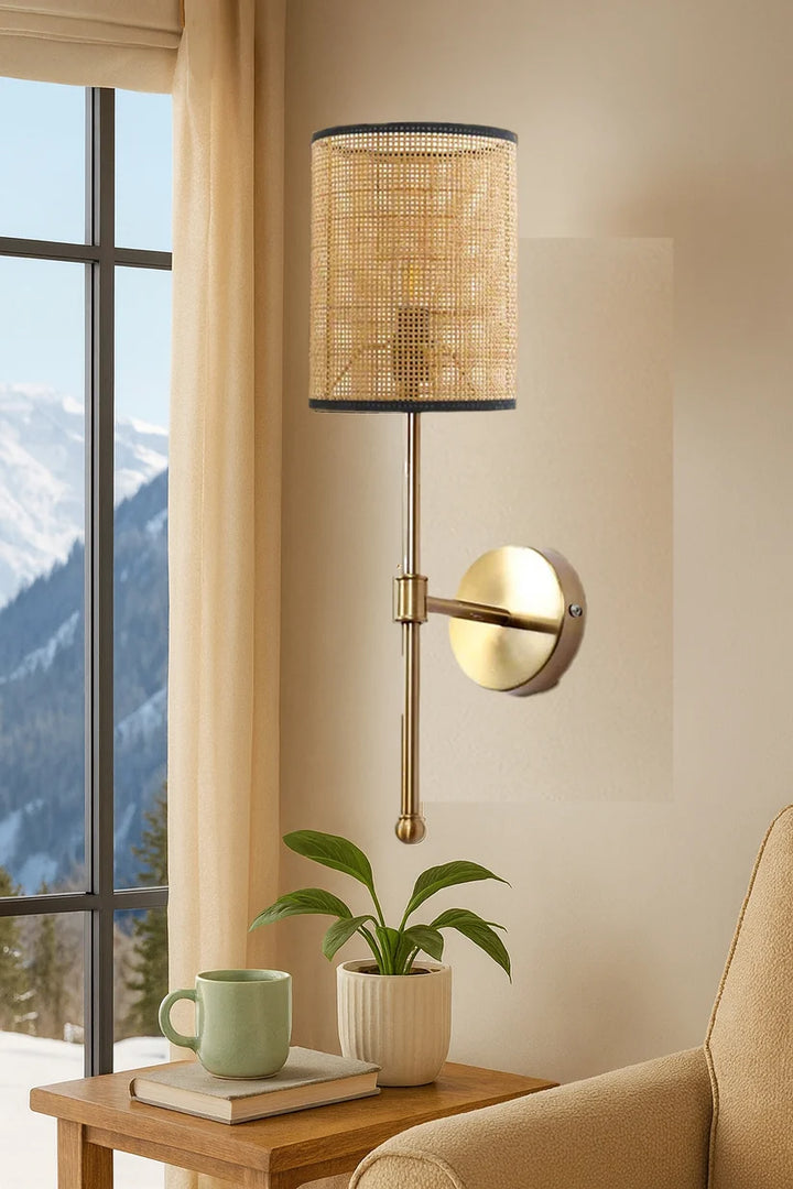 Bamboo Wall Light for Dining Room | Rattan Wall Sconce - Quinlan