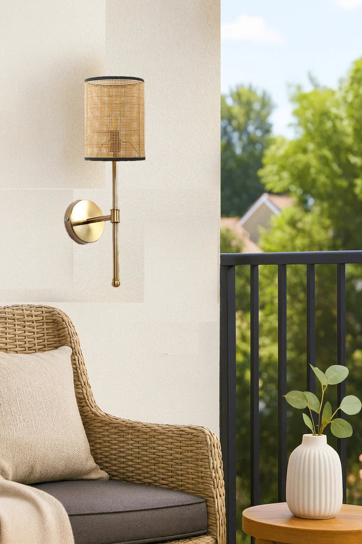 Bamboo Wall Light for Dining Room | Rattan Wall Sconce - Quinlan