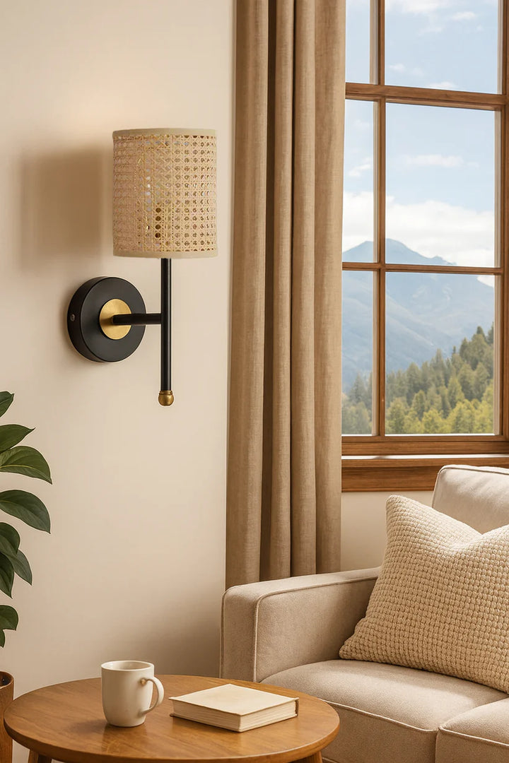 Cane Wall Light for Kitchen | Rattan Wall Sconce - Foster