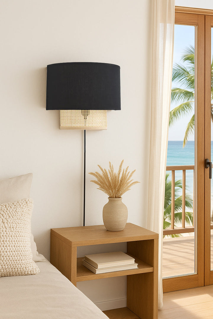 Cane Wall Lamp for Bathroom | Rattan Wall Light - Audrey