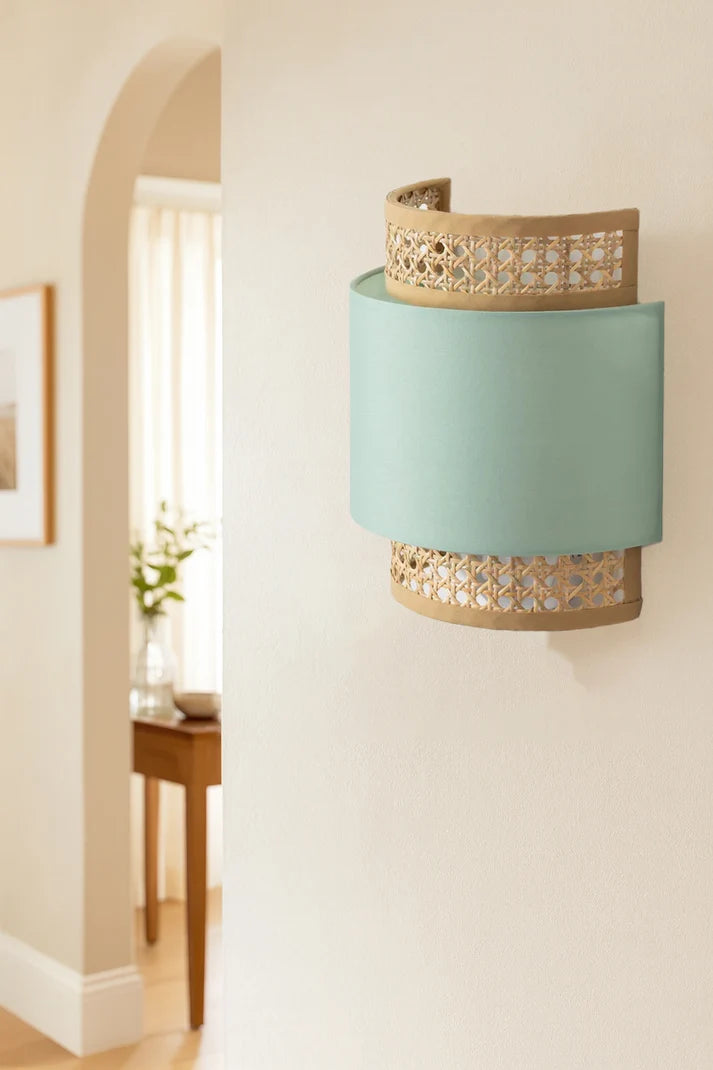 Rattan Wall Lamp for Study Room | Wicker Wall Sconce - Auria