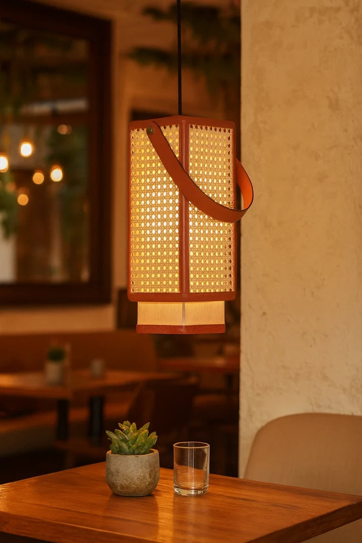 Rattan Hanging Light for Kitchen | Cane Pendant Lamp - Zandro