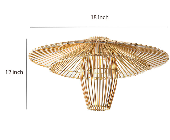 Bamboo Hanging Light for Bedroom | Cane Pendant Lamp - Adah