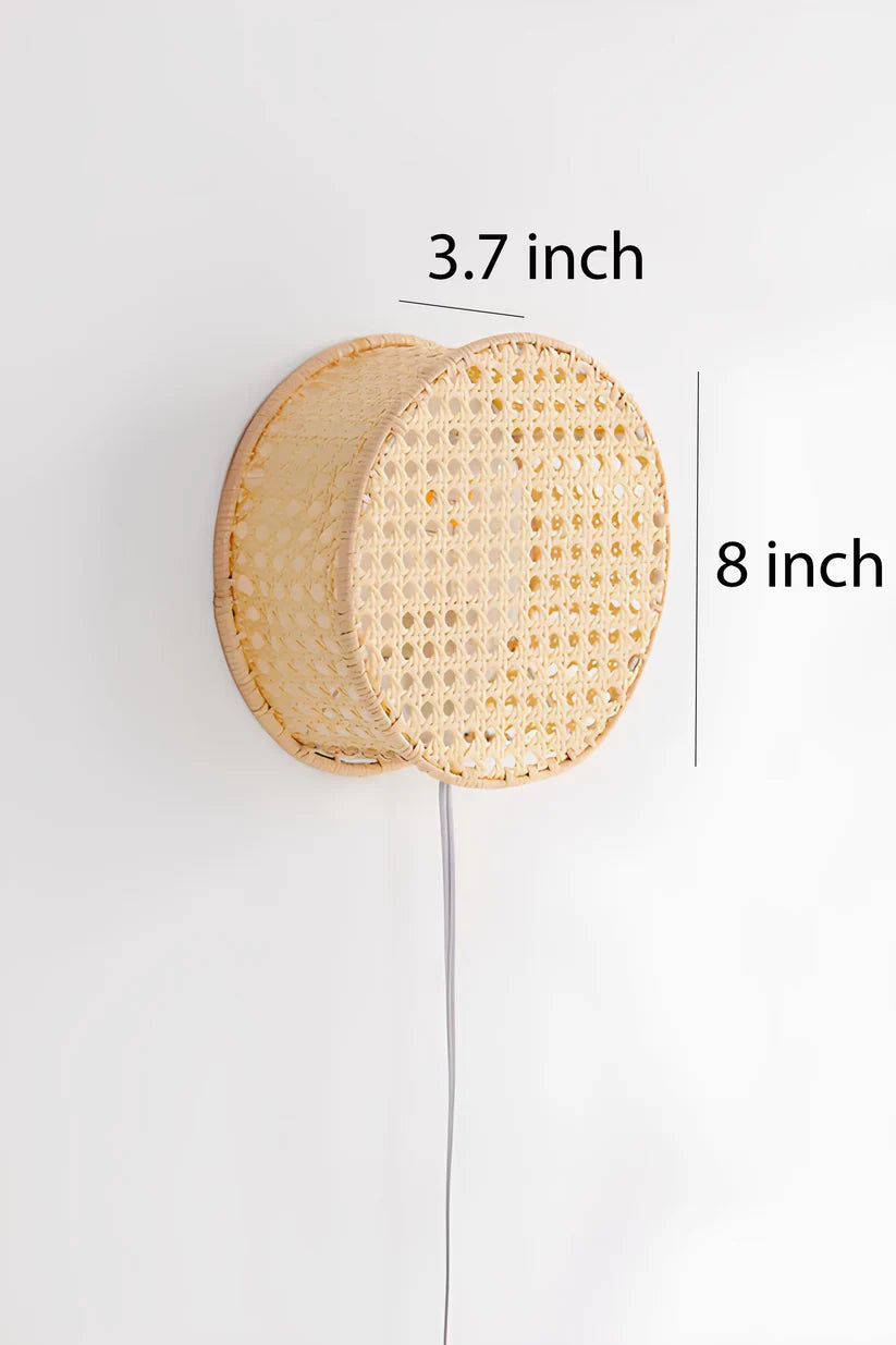 Bamboo Wall Lamp for Living Room | Rattan Wall Light - Adah