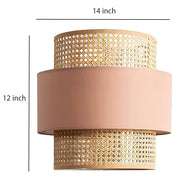 Bamboo Ceiling Light for Kitchen | Rattan Flush Mount Lamp - Addison